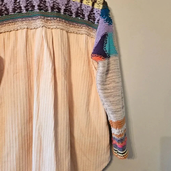 Anthropologie Pilcro Easygoing Shirt Boho Corduroy Knit Women’s Jacket Cream S. - Picture 14 of 16